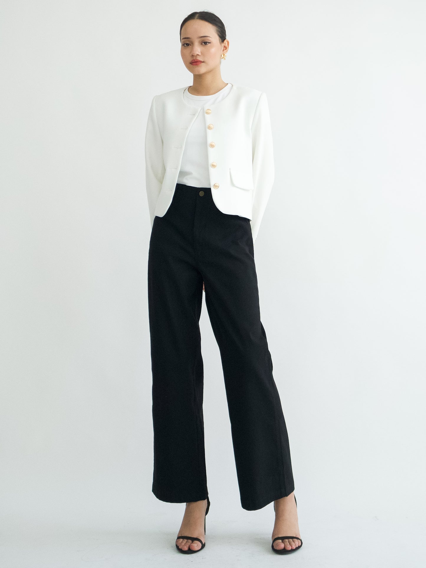 Amaia Wide Leg Twill - Black