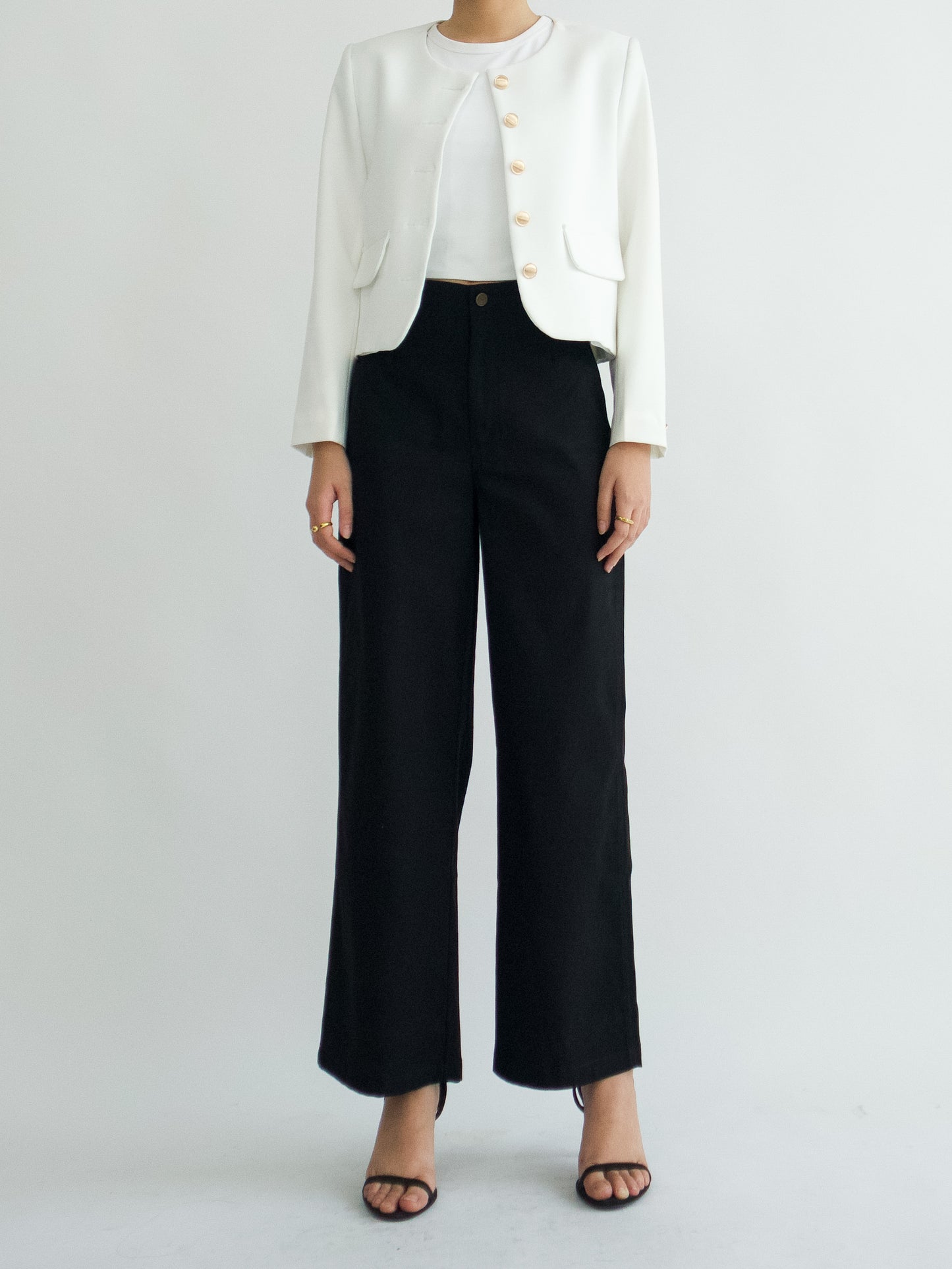 Amaia Wide Leg Twill - Black