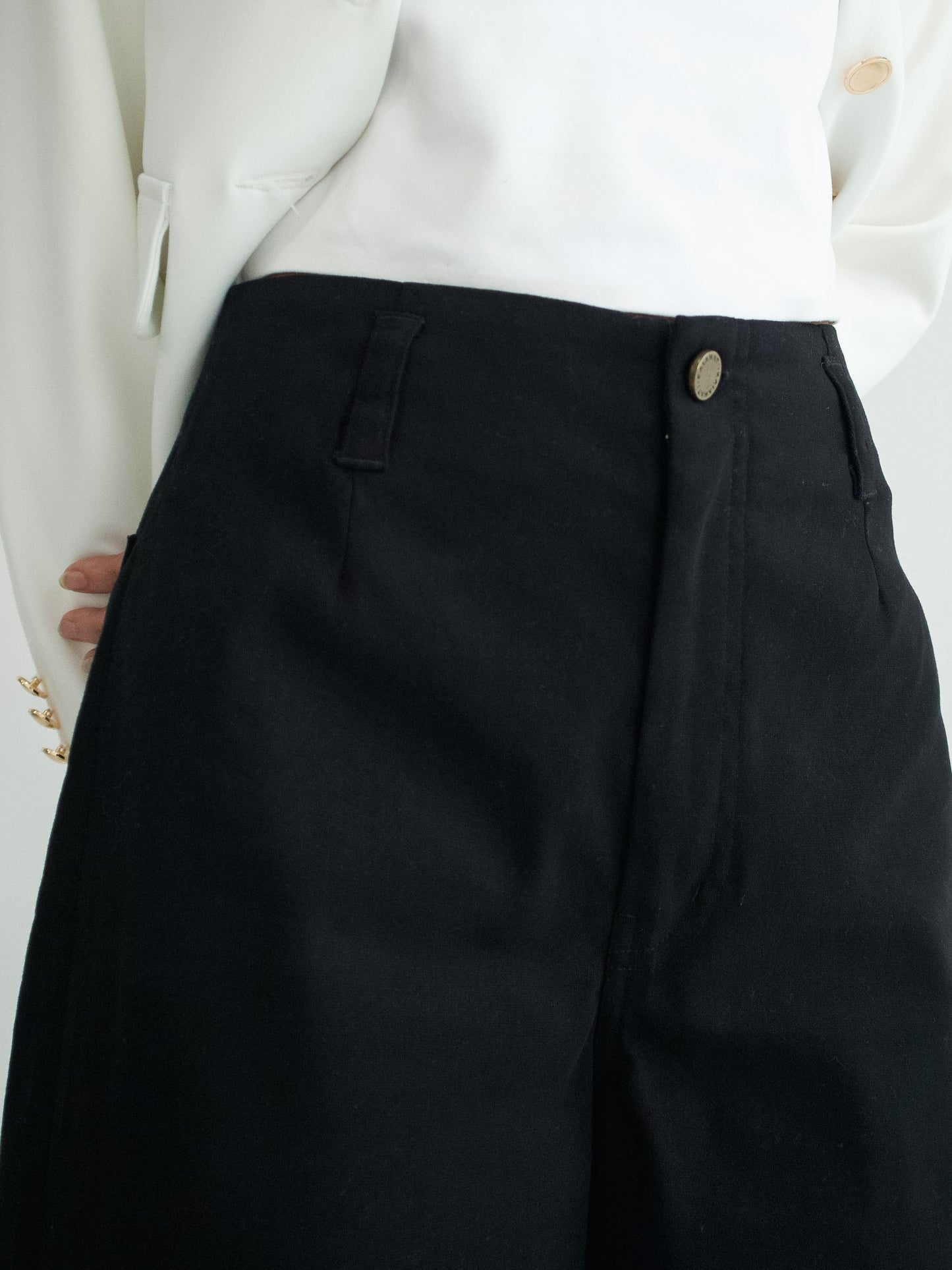 Amaia Wide Leg Twill - Black