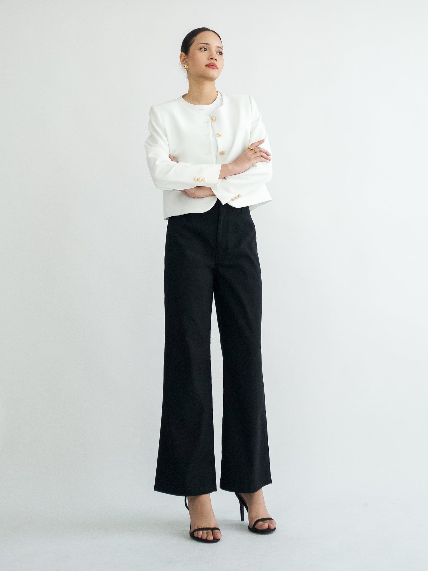 Amaia Wide Leg Twill - Black