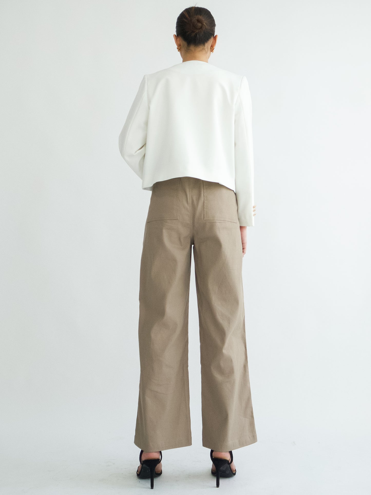 Amaia Wide Leg Twill - Taupe