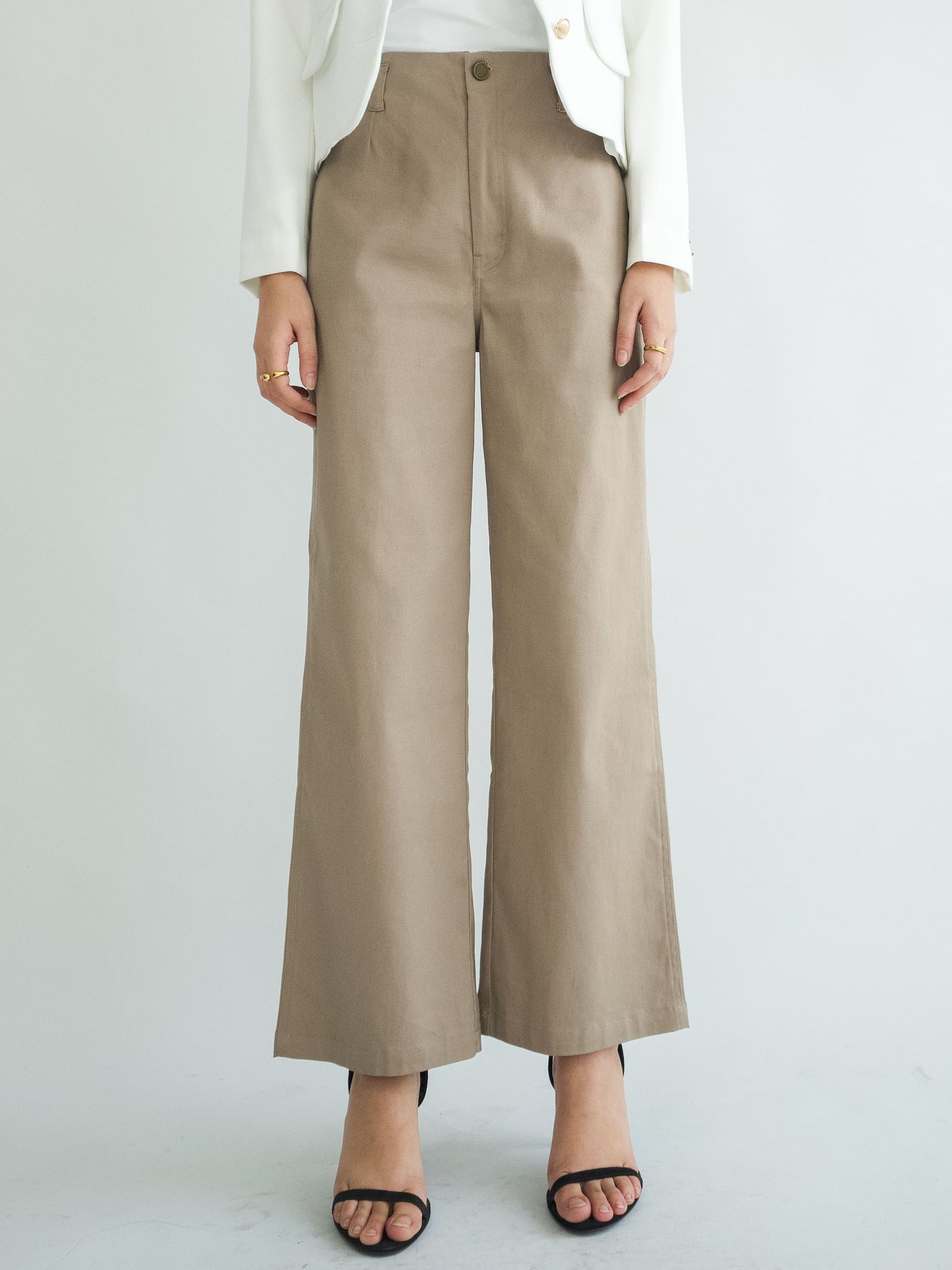 Amaia Wide Leg Twill - Taupe