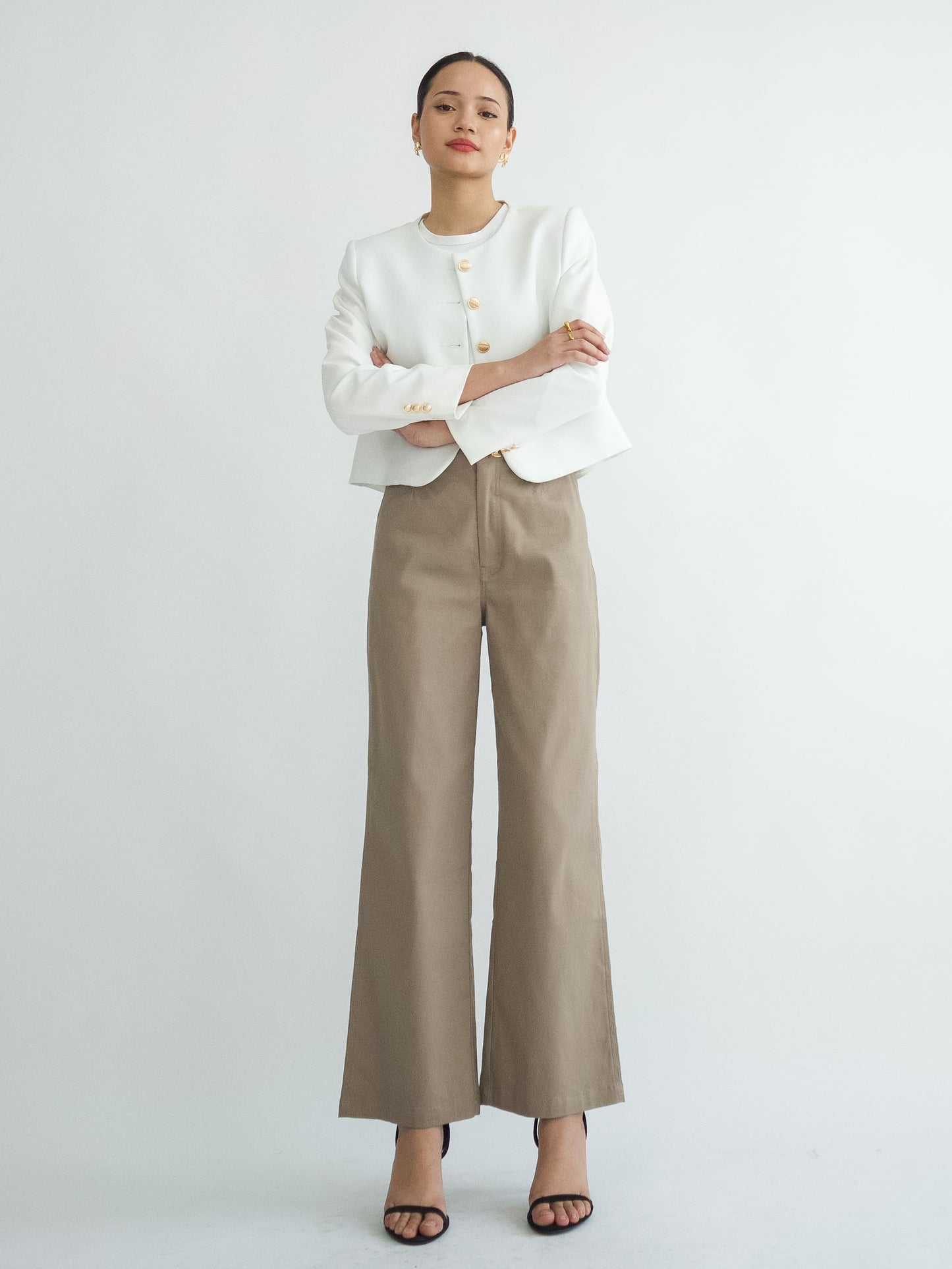 Amaia Wide Leg Twill - Taupe
