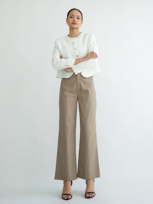 Amaia Wide Leg Twill - Taupe