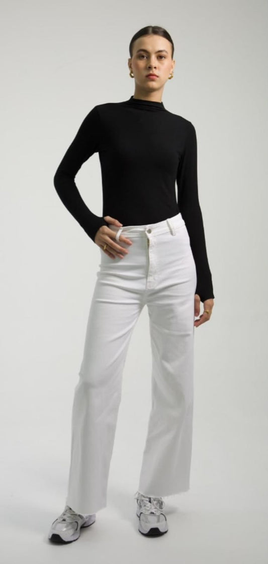 Gia Wide Leg Jeans - White