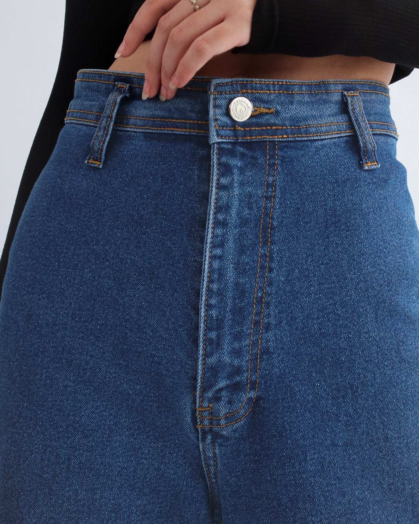 Gia Wide Leg Jeans - Medium Blue