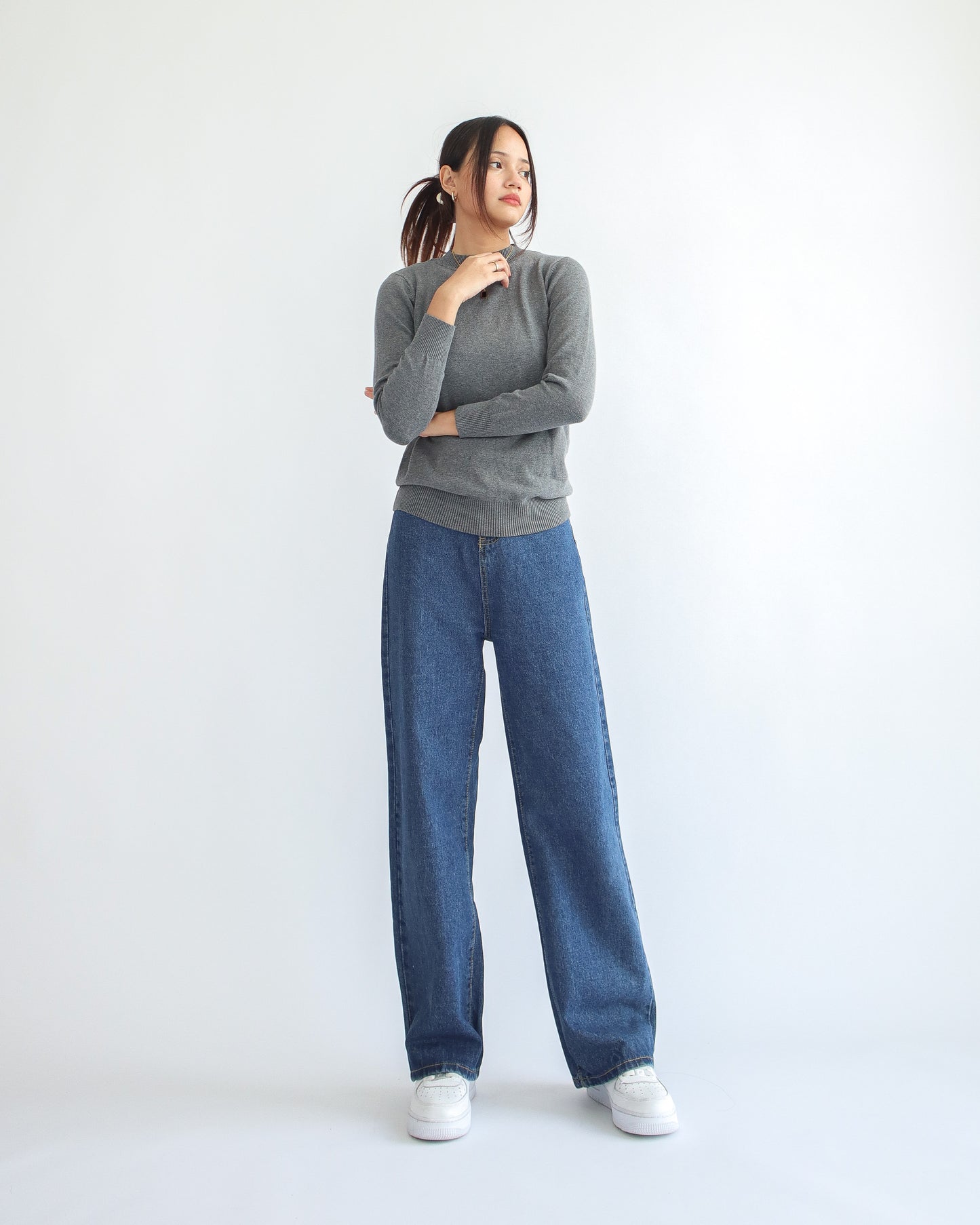 Valeria Mock Neck Knit Sweater