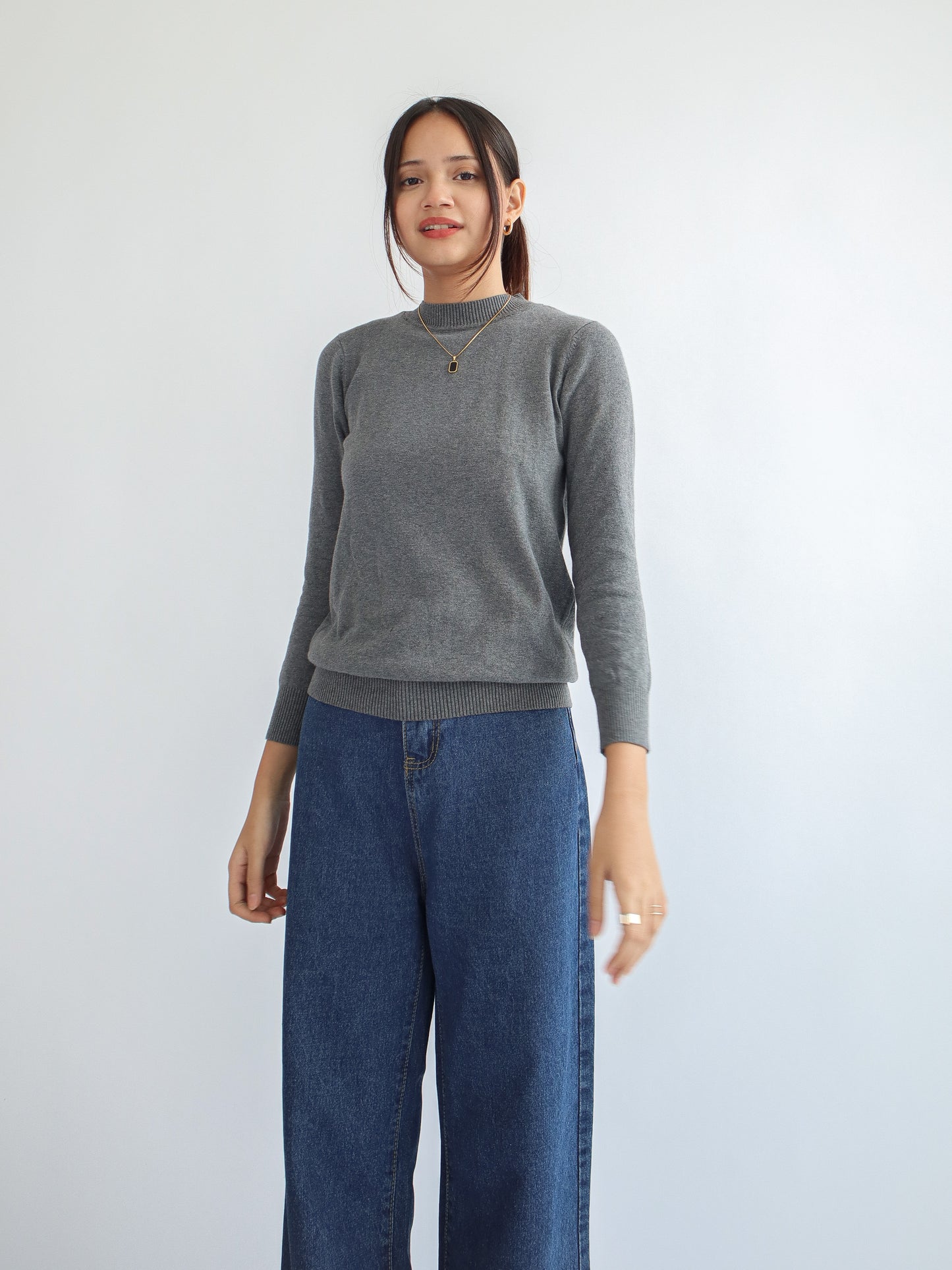 Valeria Mock Neck Knit Sweater
