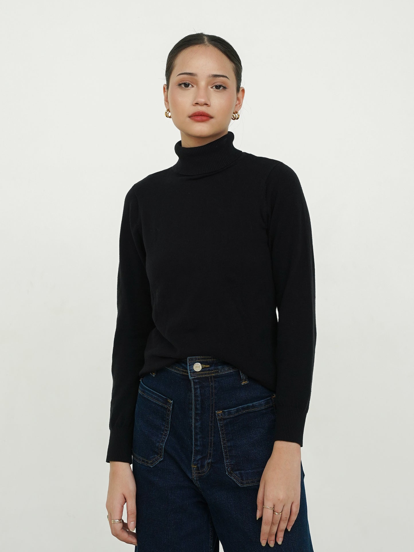 Bia High Neck Soft Knit Sweater Black