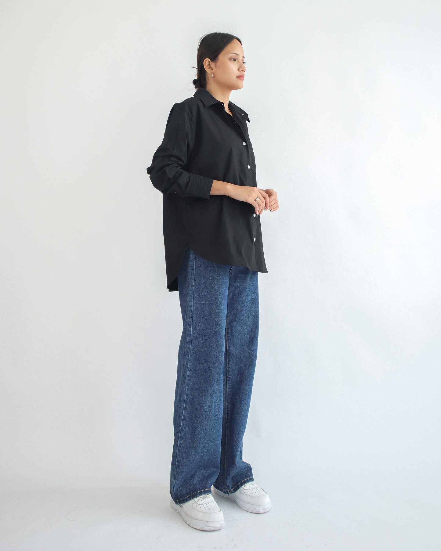Tania Basic Oversized Shirt with Pocket