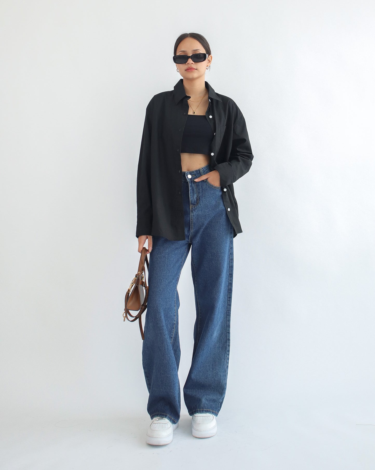 Tania Basic Oversized Shirt with Pocket