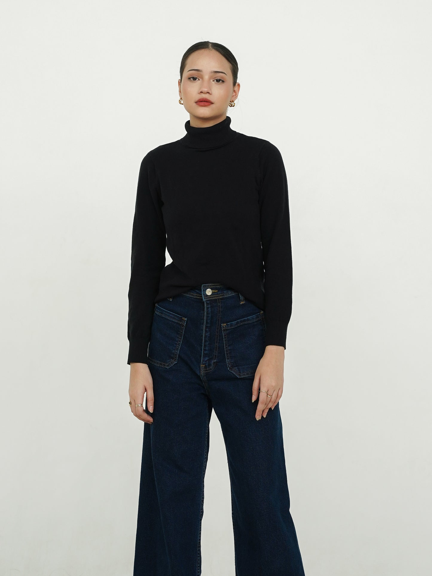 Bia High Neck Soft Knit Sweater Black