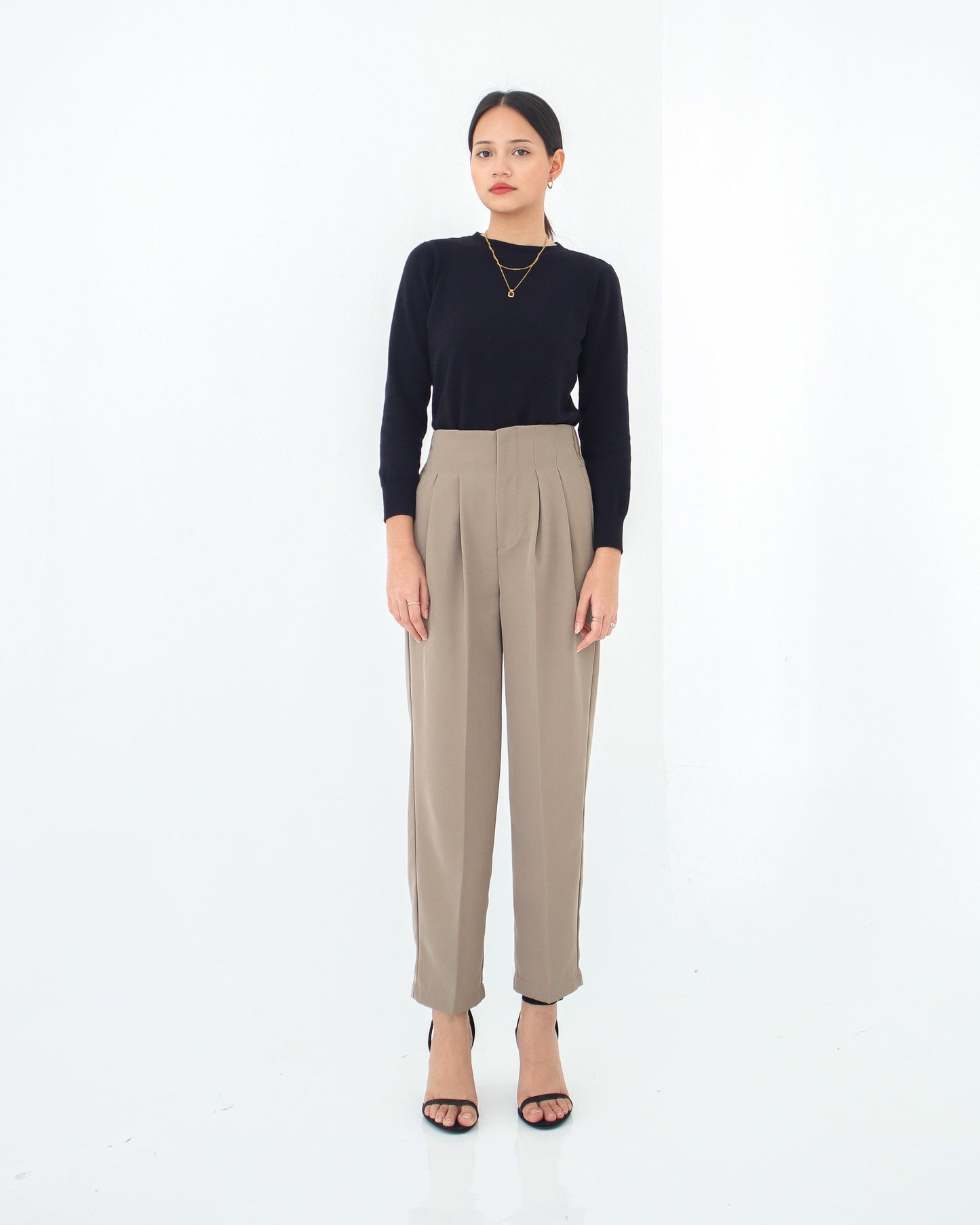 Tatia Highwaisted Ankle Pants with Darts