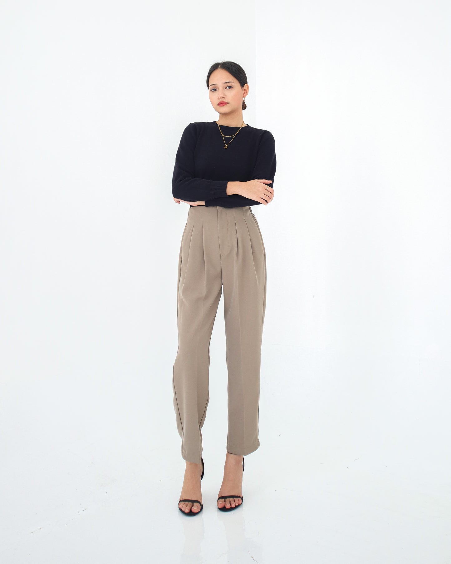 Tatia Highwaisted Ankle Pants with Darts