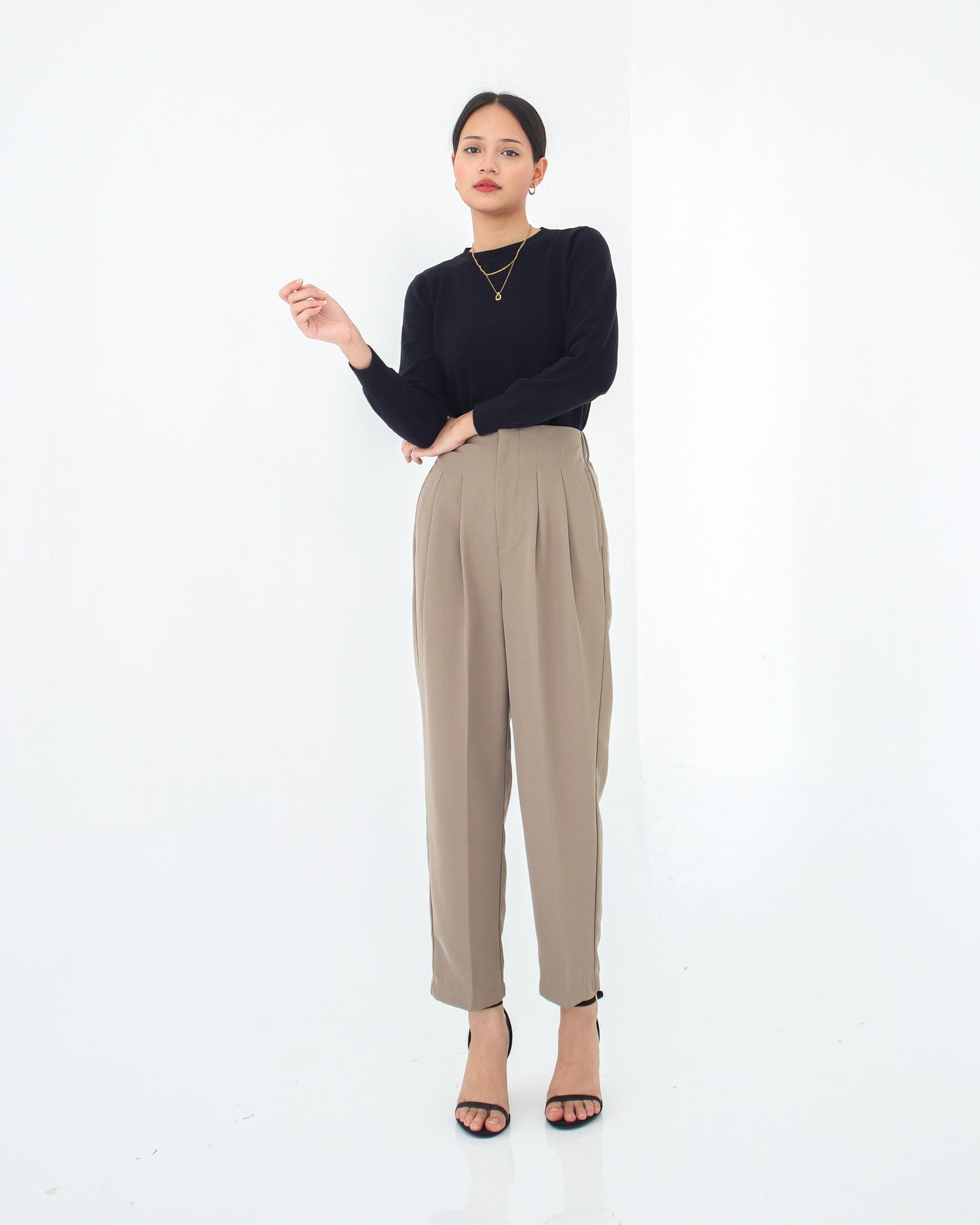 Tatia Highwaisted Ankle Pants with Darts