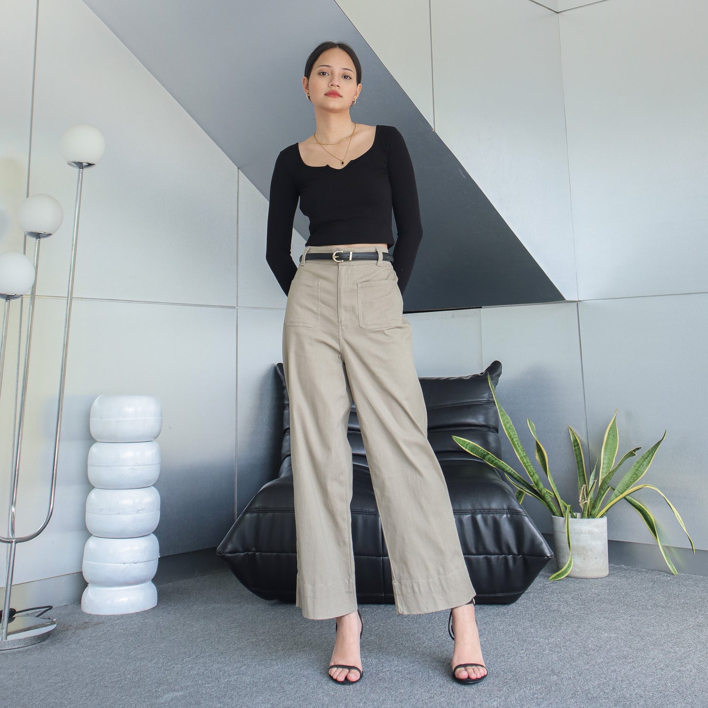 Gaia Twill Pants - Taupe