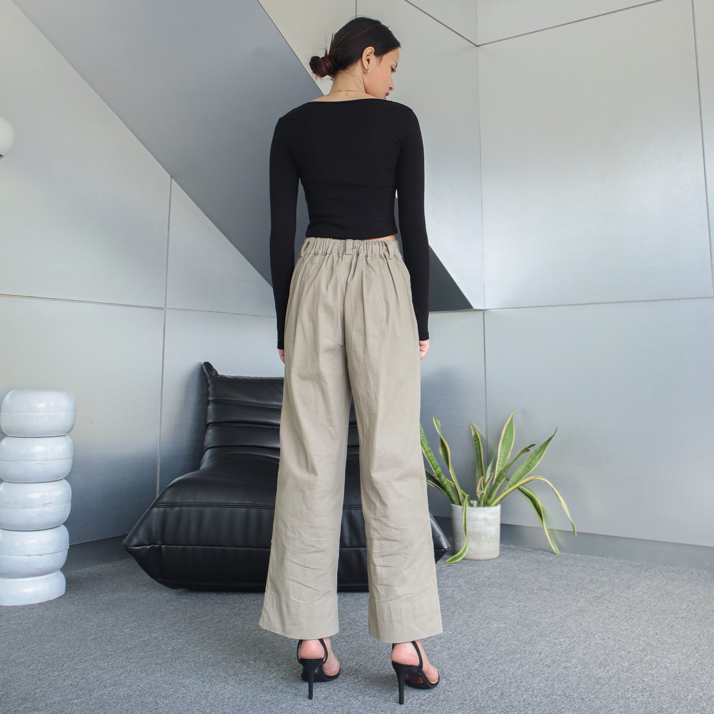 Gaia Twill Pants - Taupe