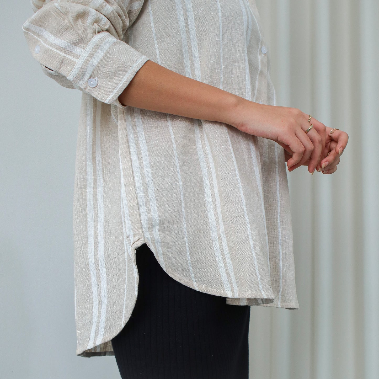 Francia Linen Oversized Shirt - Sand