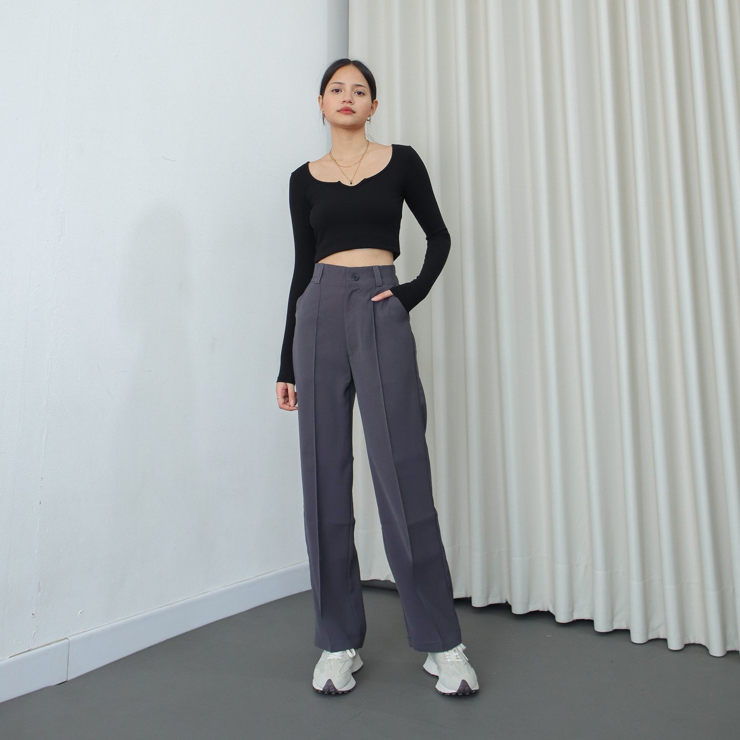 Calia Long Trousers Grey Indigo