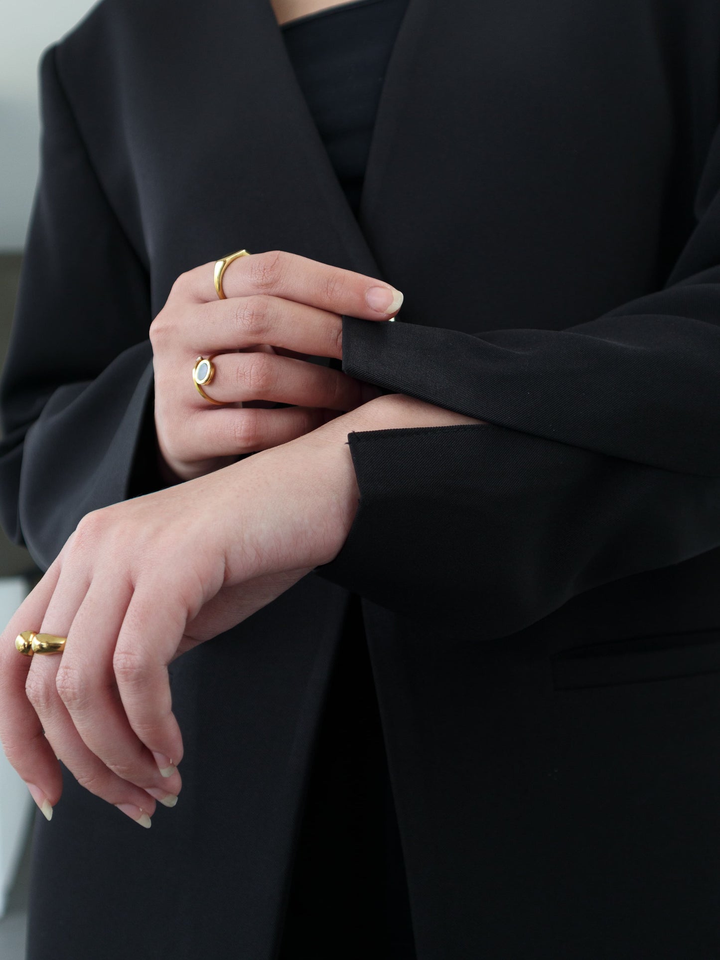Alia Assymetric Blazer - Black