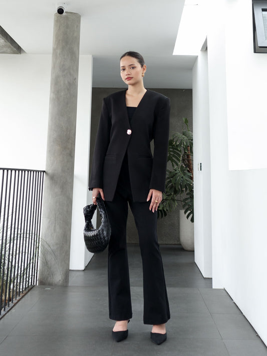 Alia Assymetric Blazer - Black