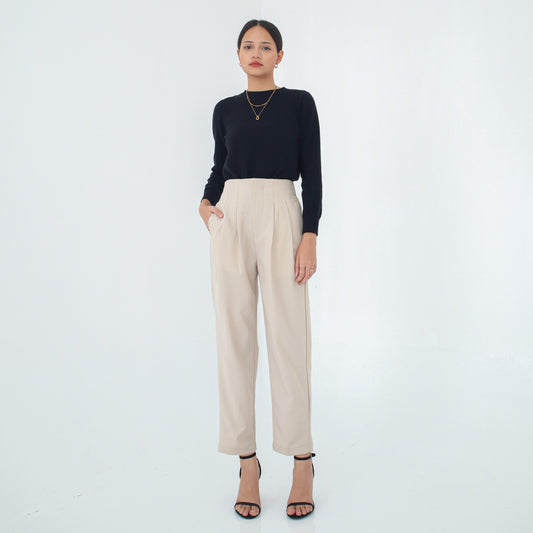 Tatia Highwaisted Ankle Pants - Warm Sand