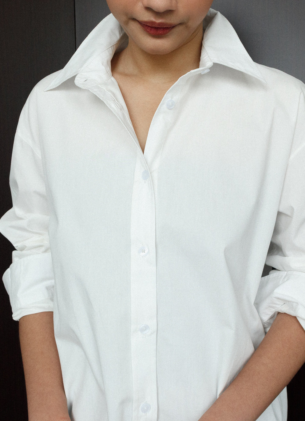 Enricia Basic Oversized Shirt - White