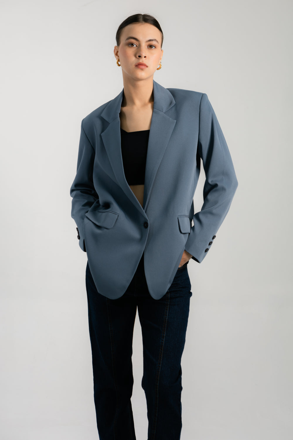 Gracia Oversized Blazer - Serenity Blue