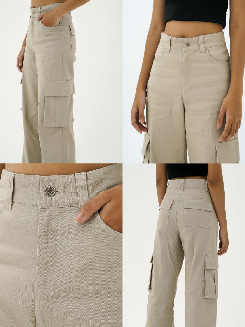 Joia Straight Cargo Pants - Sand