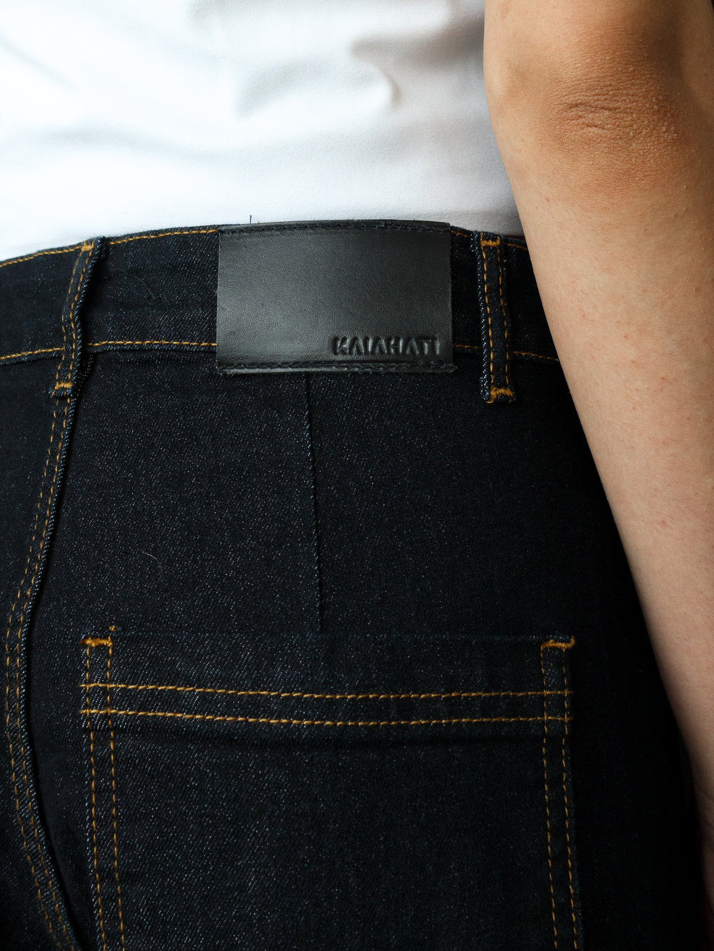 Leia Straight Leg Jeans with Hemline - Dark Indigo