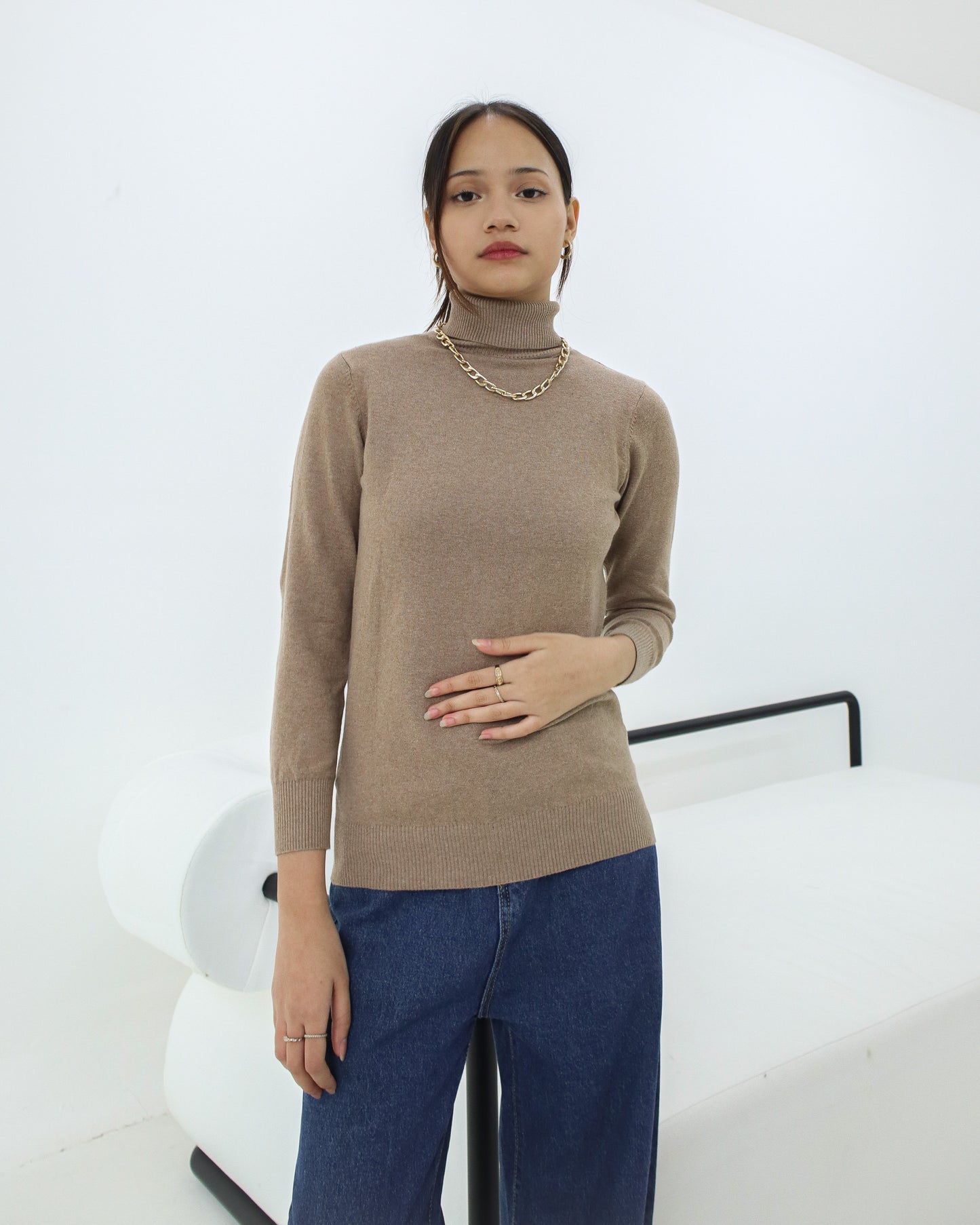 Bia High Neck Soft Knit Sweater