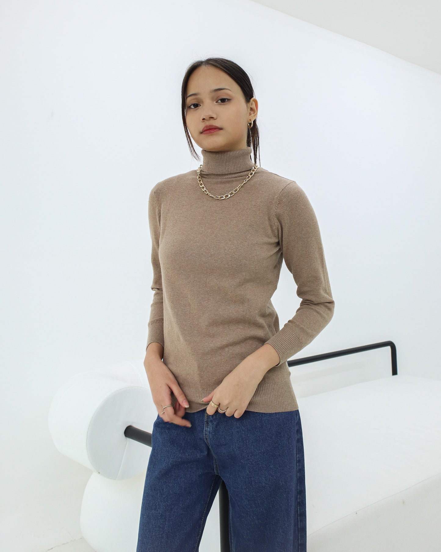 Bia High Neck Soft Knit Sweater