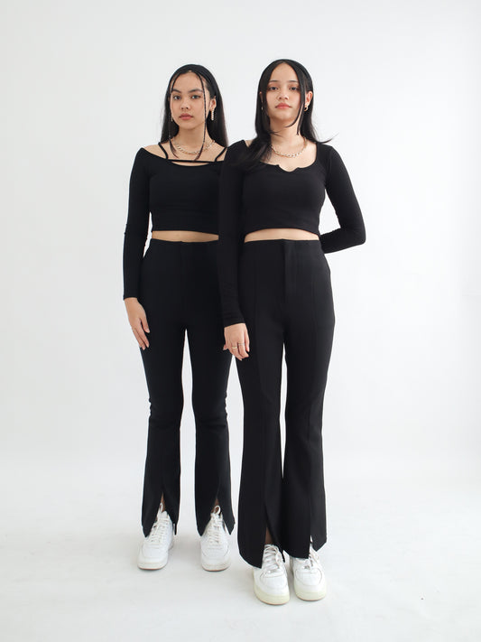 Alecia Flared Pants - Black
