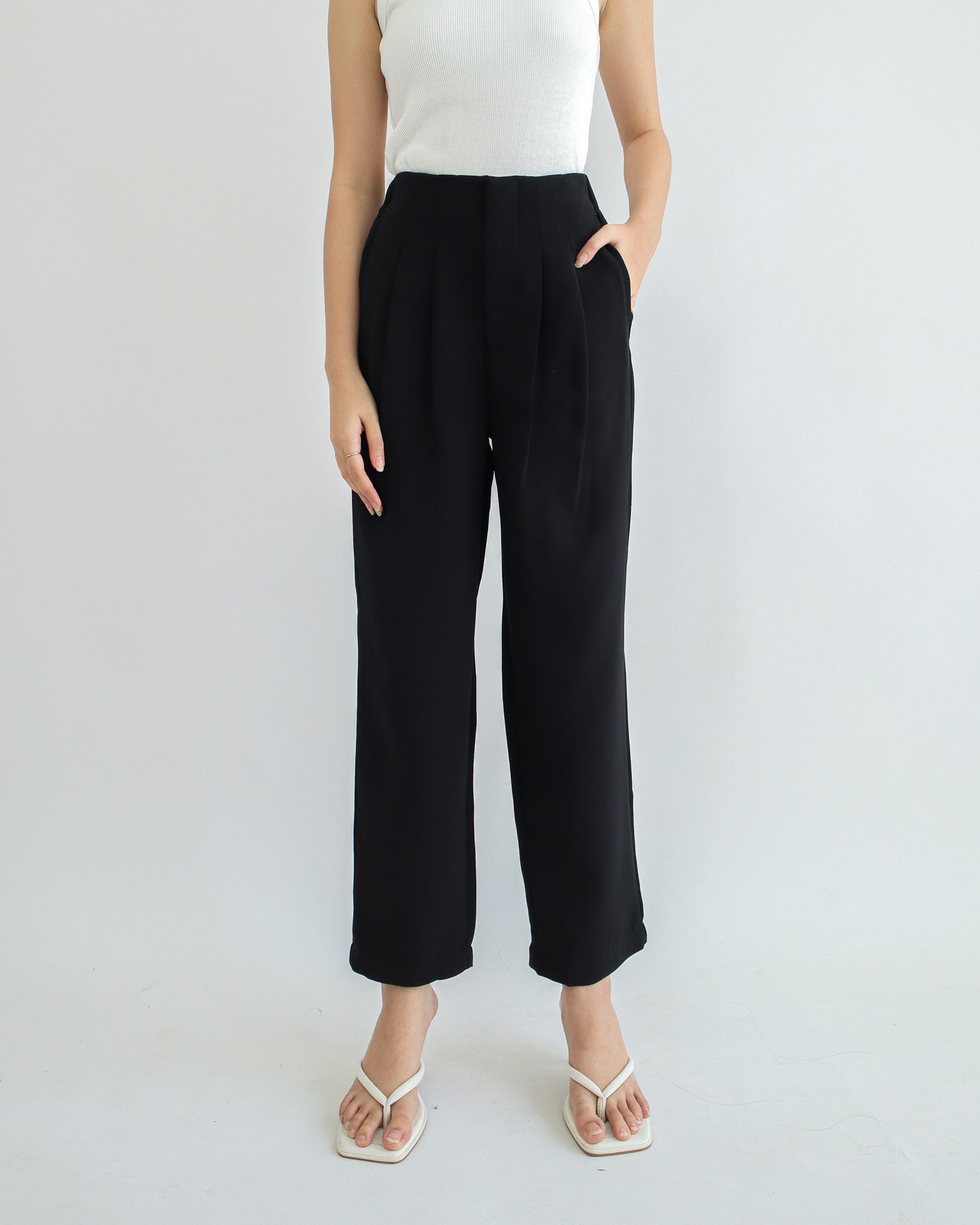Tatia Highwaisted Ankle Pants with Darts