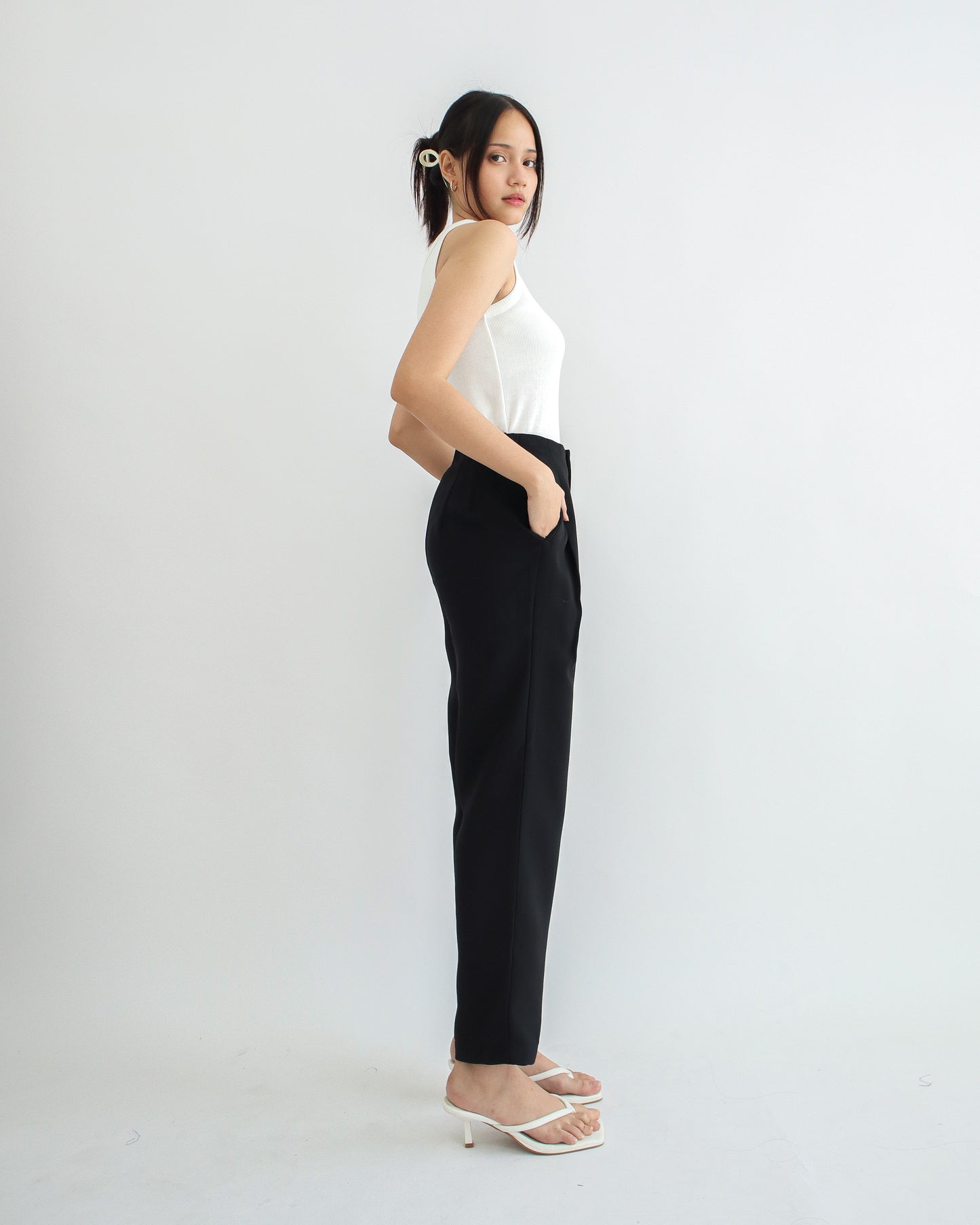Tatia Highwaisted Ankle Pants with Darts