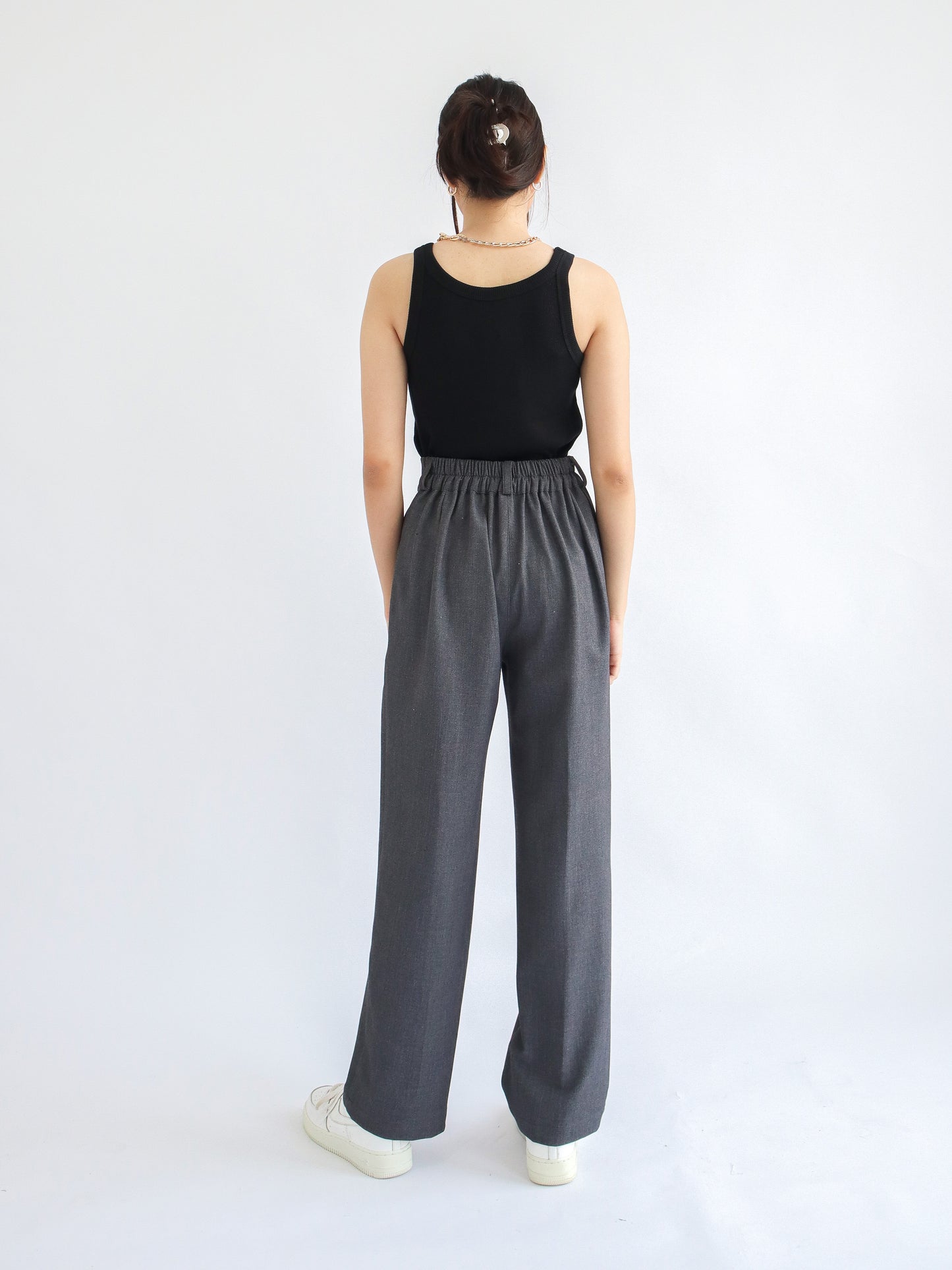 Olivia Ribbed Vest Tank Top - Black