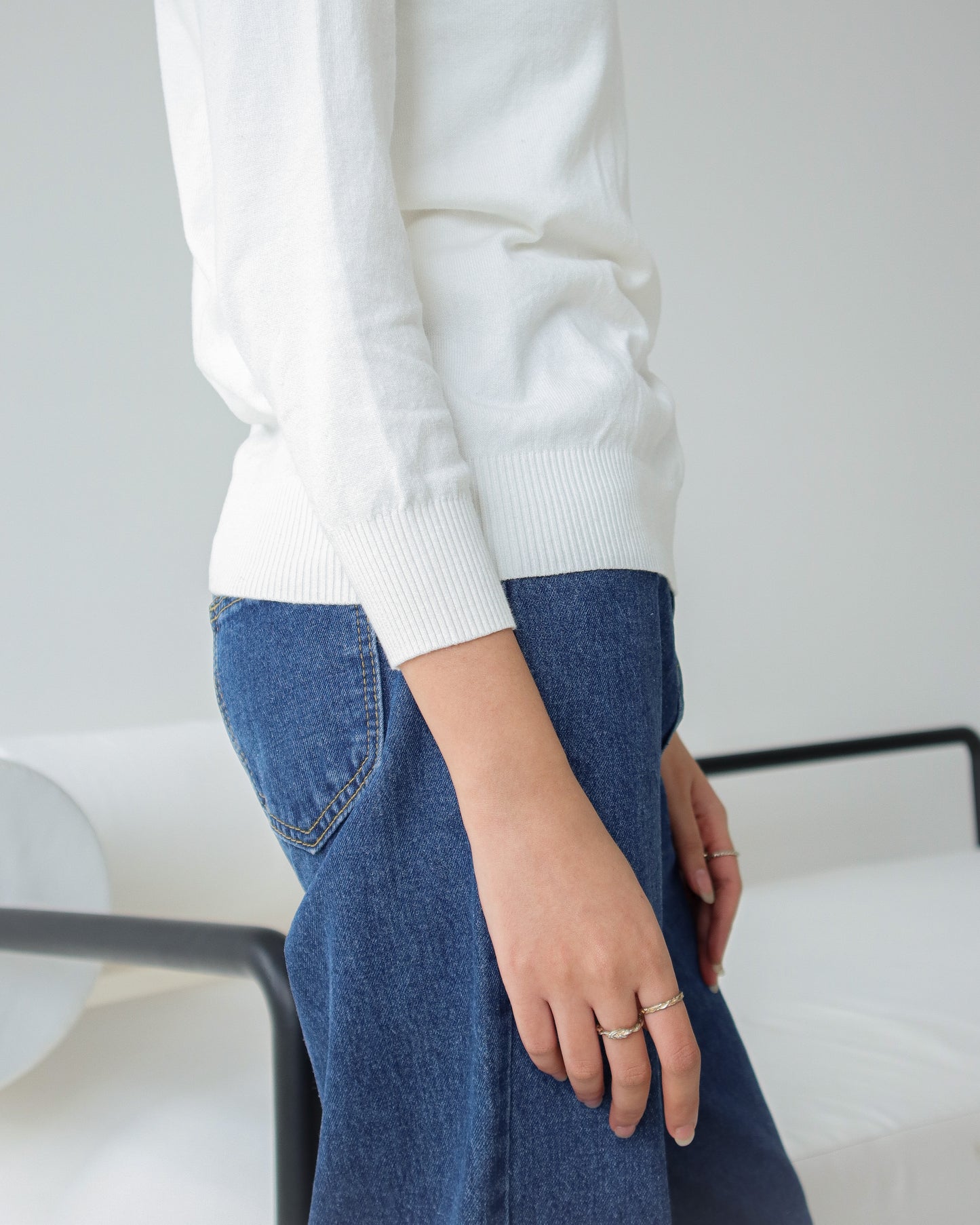 Catania Soft Knit Sweater White