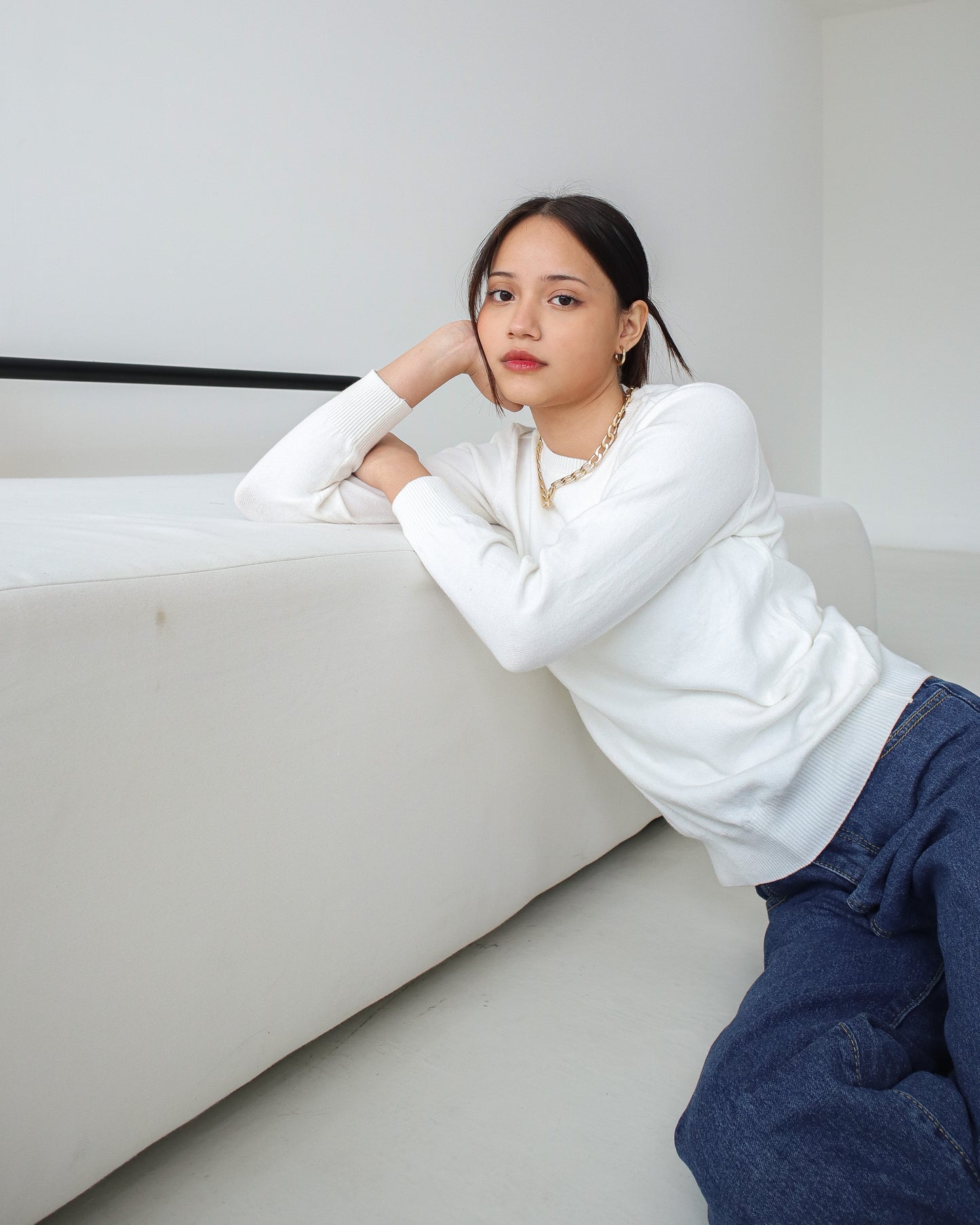 Catania Soft Knit Sweater White