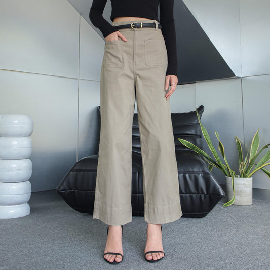 Gaia Twill Pants - Taupe