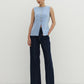 Anastasia Knit Waist Coat Top - Baby Blue