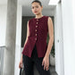 Anastasia Knit Waistcoat Top -  Burgundy