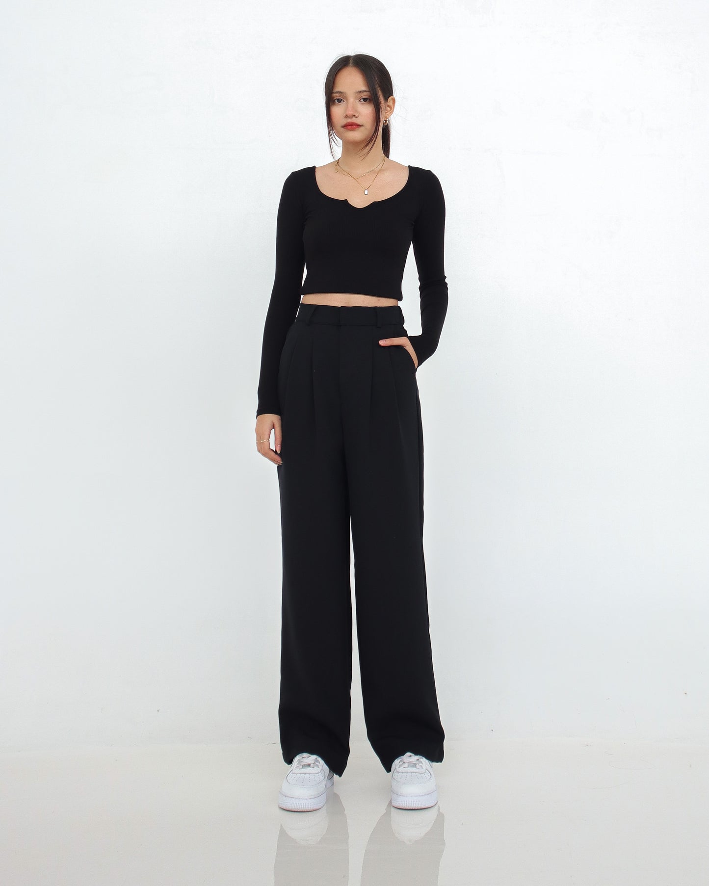 Lucia Pleated Wide Leg Trousers