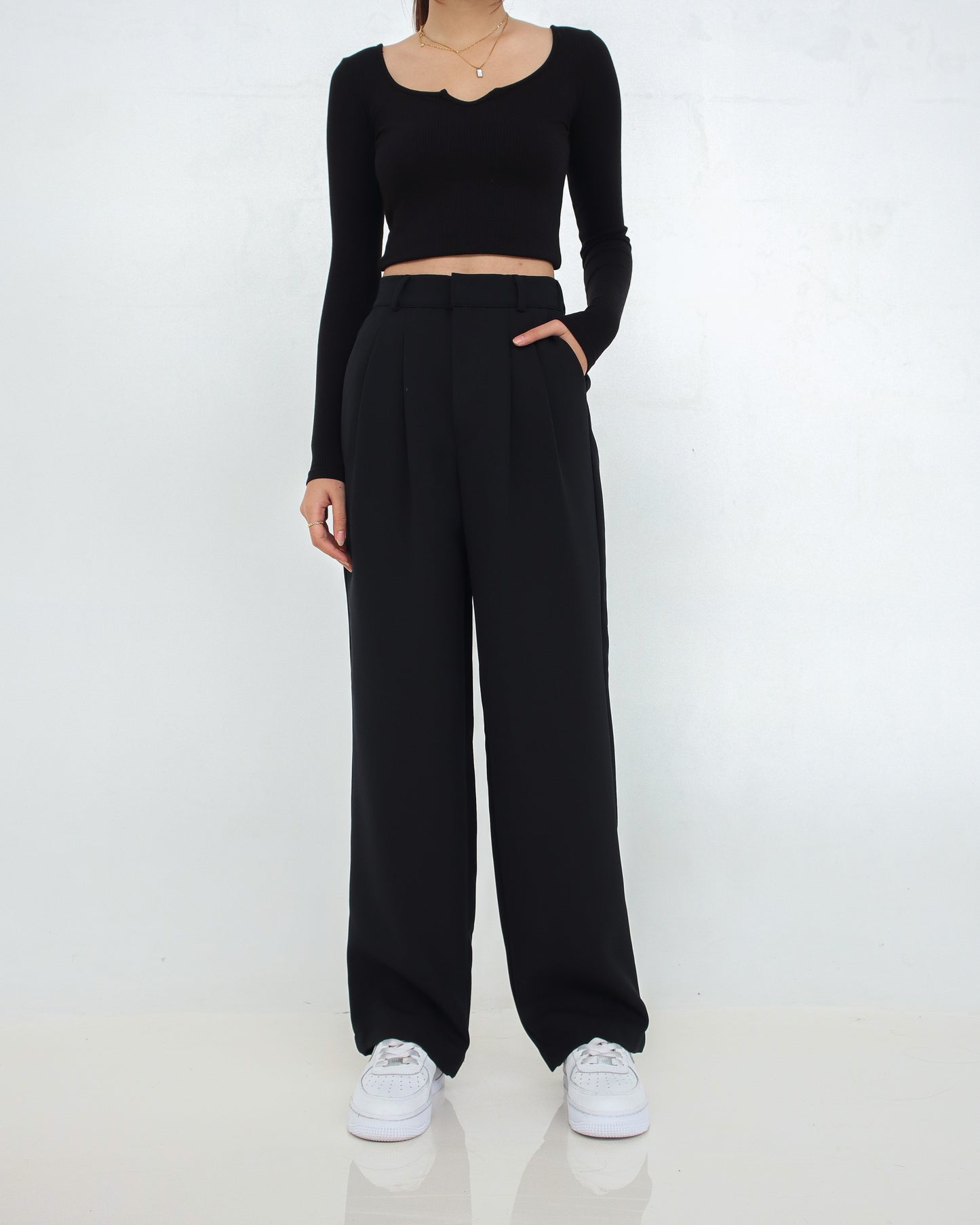 Lucia Pleated Wide Leg Trousers