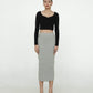 Sofia Ribbed Midi Skirt Grey