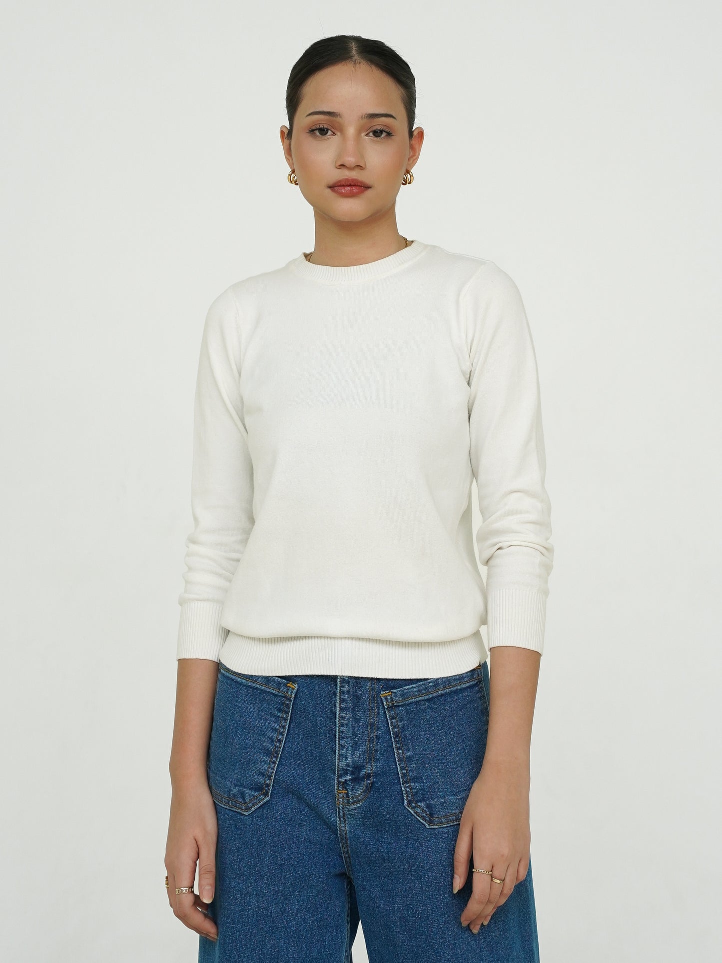 Catania Soft Knit Sweater White