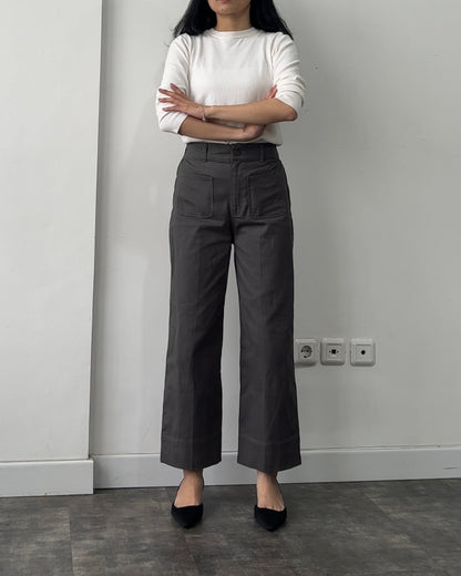 Gaia Twill Pants - Dark Grey