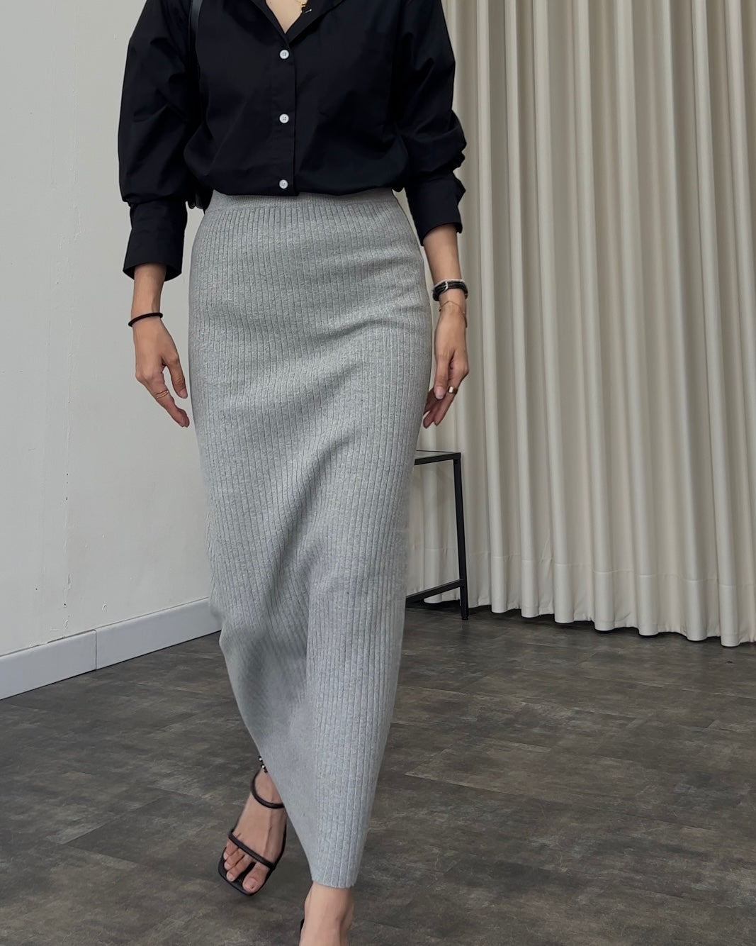 Leticia Ribbed Long Skirt