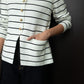 Mercia Long sleeve knit Cardigan - Striped White