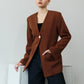 Alia Assymetric Blazer - Brown