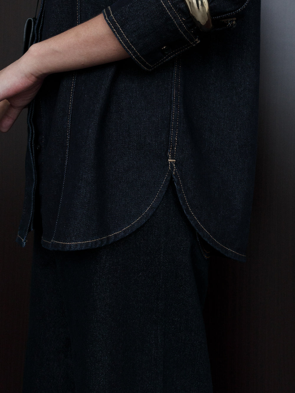 Aria Denim Long Sleeve Shirt -  Dark Indigo